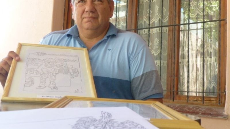 José Troncoso, el sanjuanino que deleita con su arte de dibujar sin levantar el lápiz