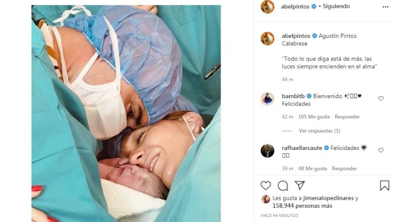 ¡Fotón!: Abel Pintos compartió la primera imagen de su bebé Agustín