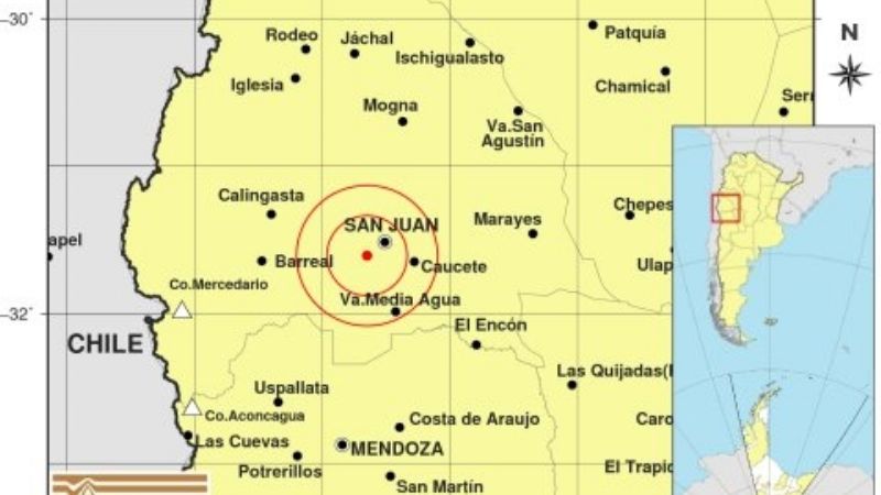 Un fuerte sismo sacudió San Juan en la siesta de este martes