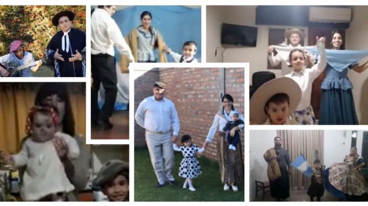 Familias sanjuaninos hacen "Patria" en casa y festejan con un súper pericón virtual