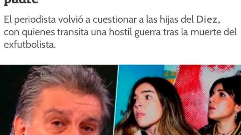 Dalma y Giannina iniciarán acciones legales contra Luis Ventura por sus dichos sobre Maradona