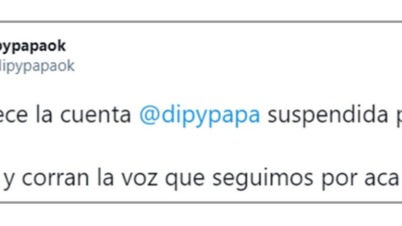 Suspendieron la cuenta en Twitter de El Dipy: "nunca me van a callar"