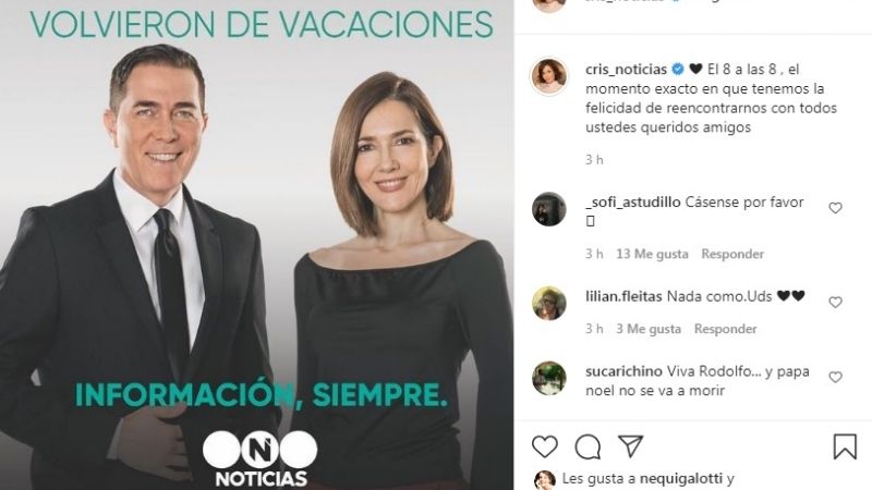 "Reencontrarnos": Cristina Pérez anunció la vuelta de "Rostina"