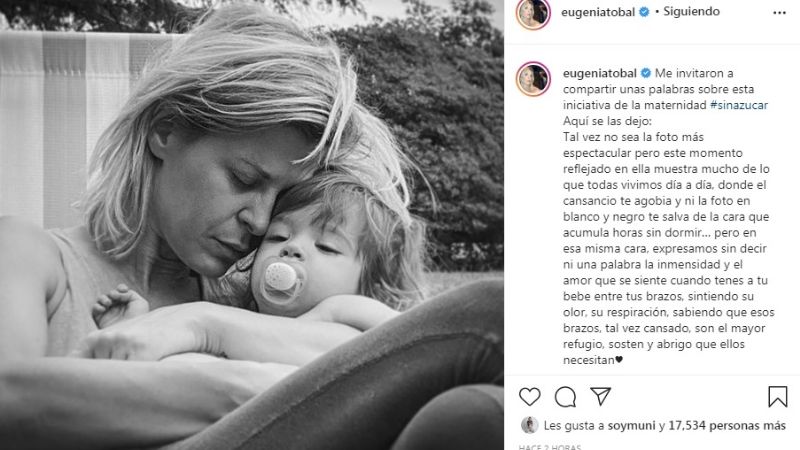"Te agobia": abrazada a su hija, Eugenia Tobal habló de "maternidad real"