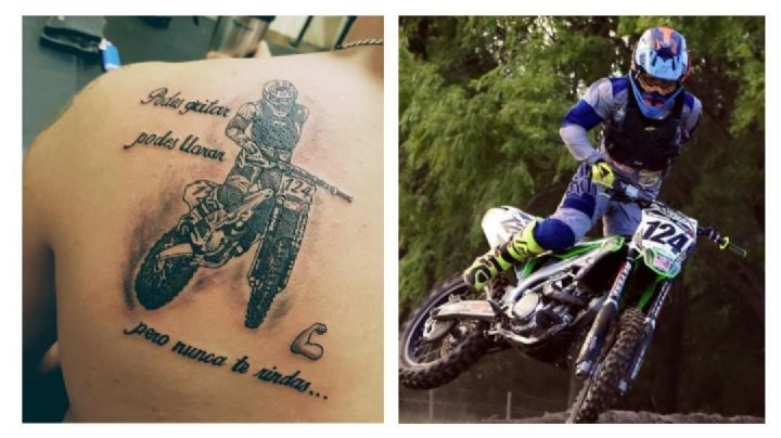 Es aficionado al motocross y se tatuó al "Wey" Zapata: "nos tocó verlo volar más alto de lo esperado"