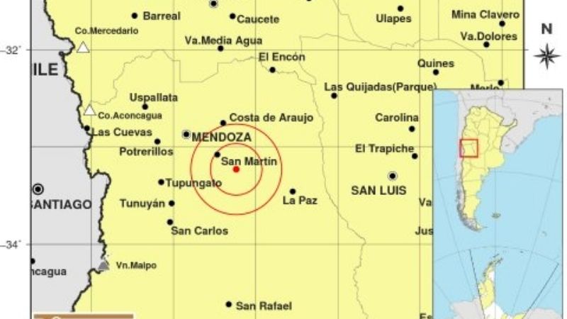 Fuerte sismo superficial se registró en Mendoza y se percibió en San Juan