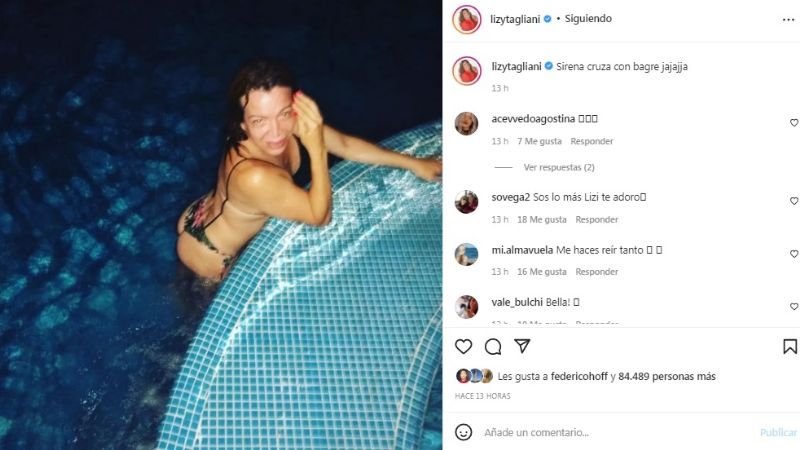 "Si me ahogo que sea sexy": Lizy Tagliani sorprendió nadando en bikini