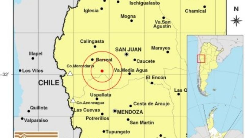 Un fuerte sismo sacudió la noche del martes en San Juan