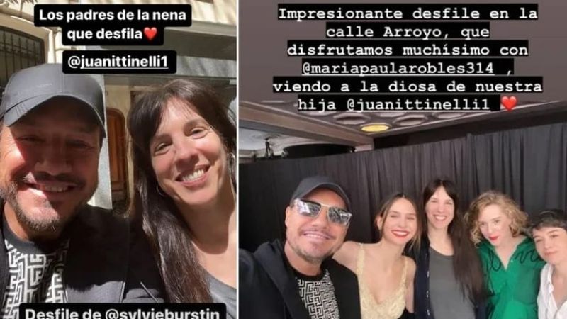 Marcelo Tinelli y Paula Robles se mostraron juntos apoyando a Juanita