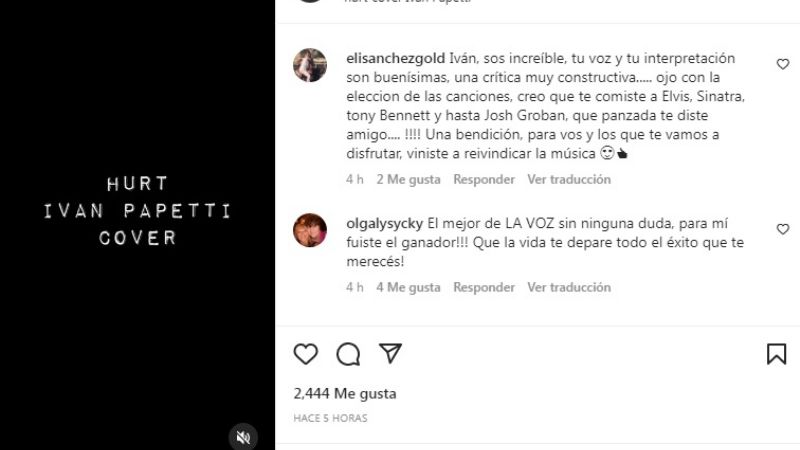 Reapareció Iván Papetti, finalista de "La Voz Argentina" y estallaron sus fans