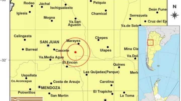 Un sismo superficial se registró este viernes en la tarde en San Juan