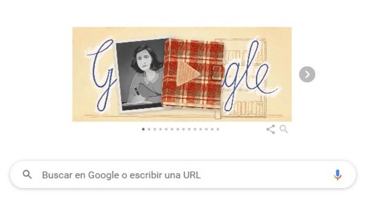 Google recuerda a Ana Frank, a 75 años de la publicación de su diario