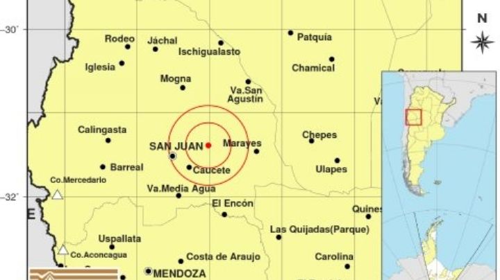 Un sismo superficial se registró en San Juan y se percibió en Mendoza