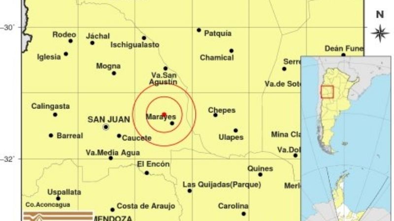 Sábado movidito: un sismo se registró este mediodía en San Juan