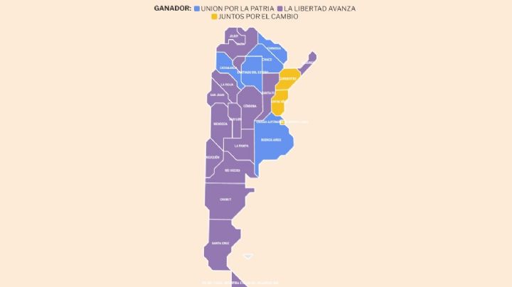 Así quedó el mapa político de Argentina tras el sorpresivo triunfo de Milei