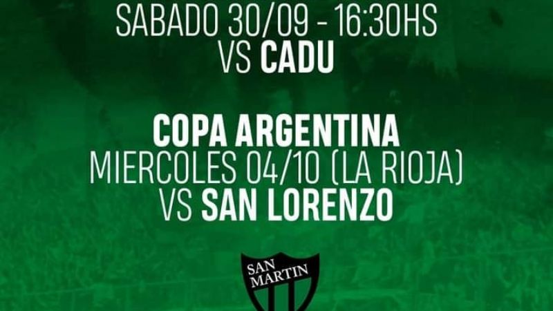 Copa Argentina: confirmaron día y lugar para el partido de San Martín